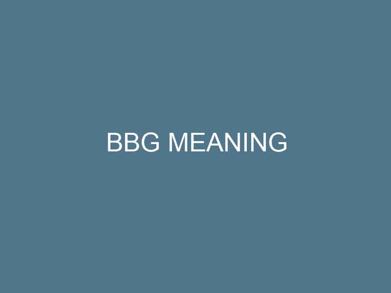 bbg meaning